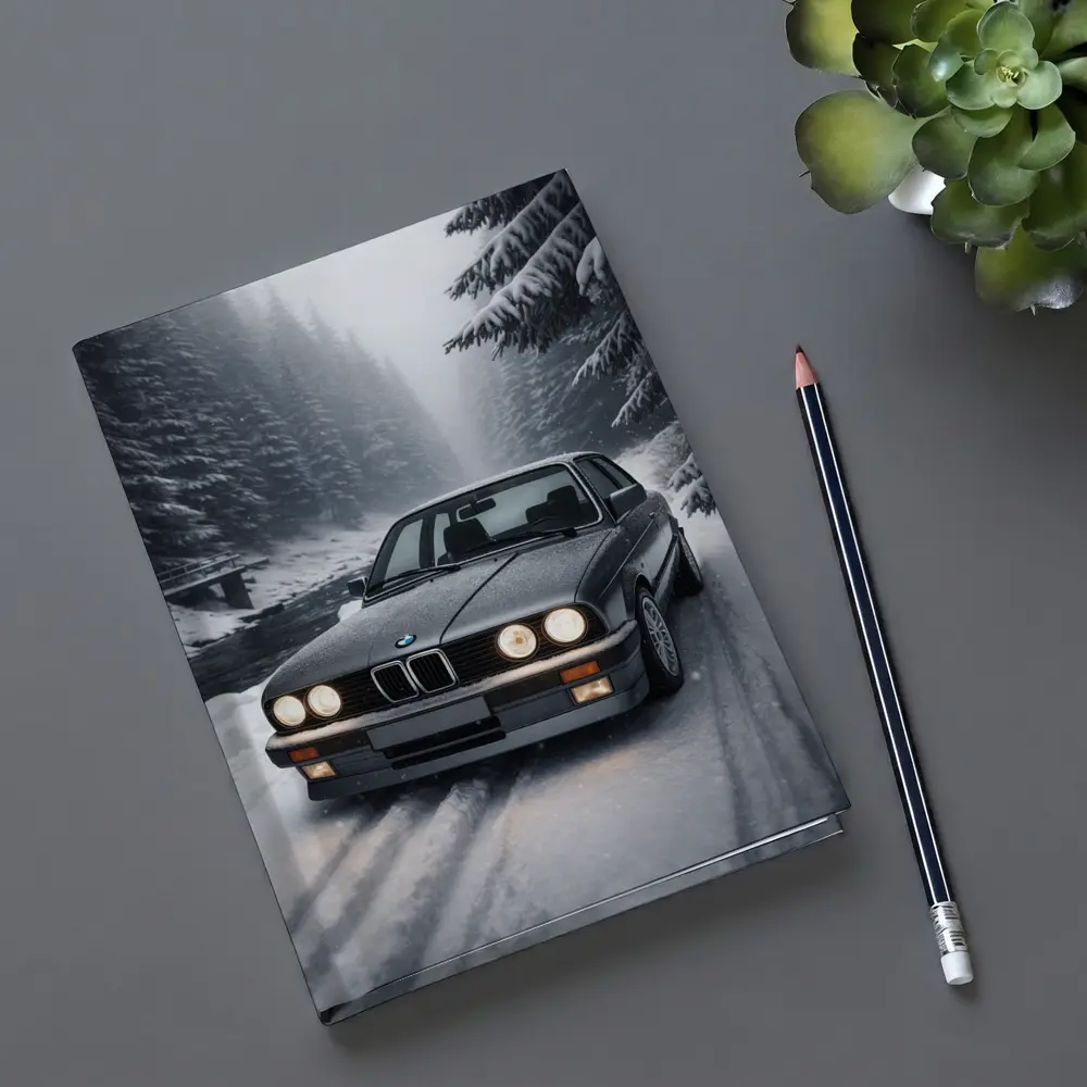 BMW E30 3 Series Snowy Forest Road – Notebooks
