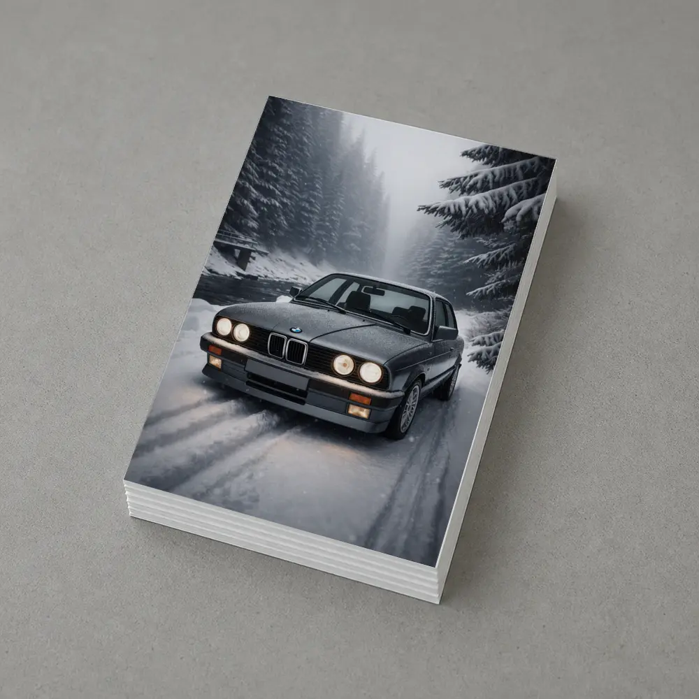 BMW E30 3 Series Snowy Forest Road – Postcards