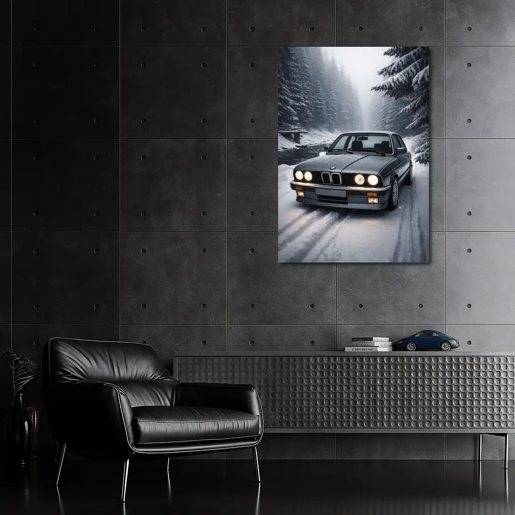 BMW E30 3 Series Snowy Forest Road – Wall Art