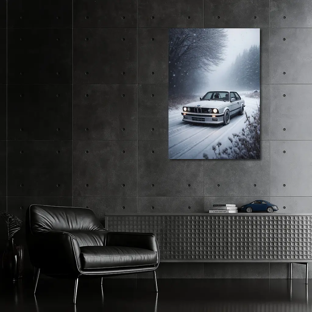 BMW E30 3 Series Snow Winter Road – Wall Art