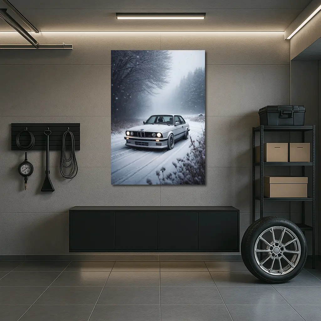 BMW E30 3 Series Snow Winter Road – Wall Art