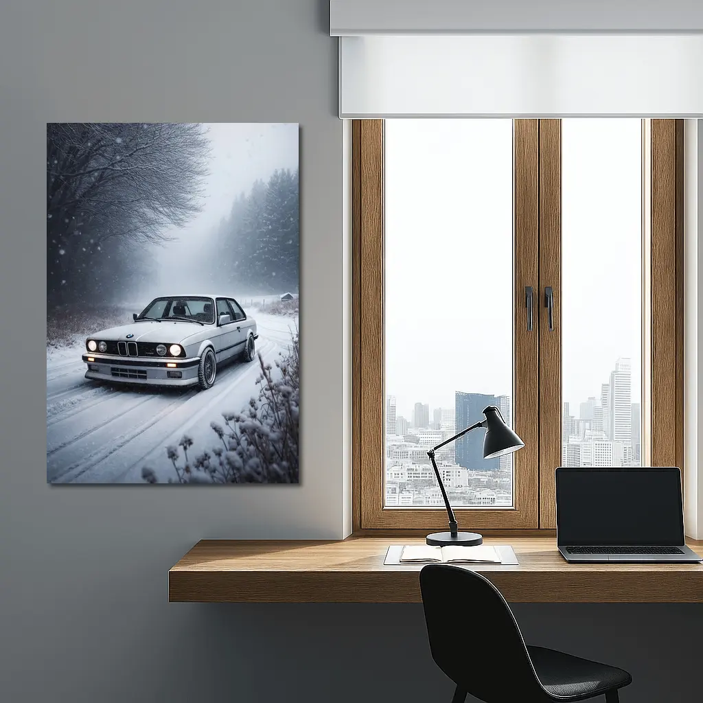BMW E30 3 Series Snow Winter Road – Wall Art