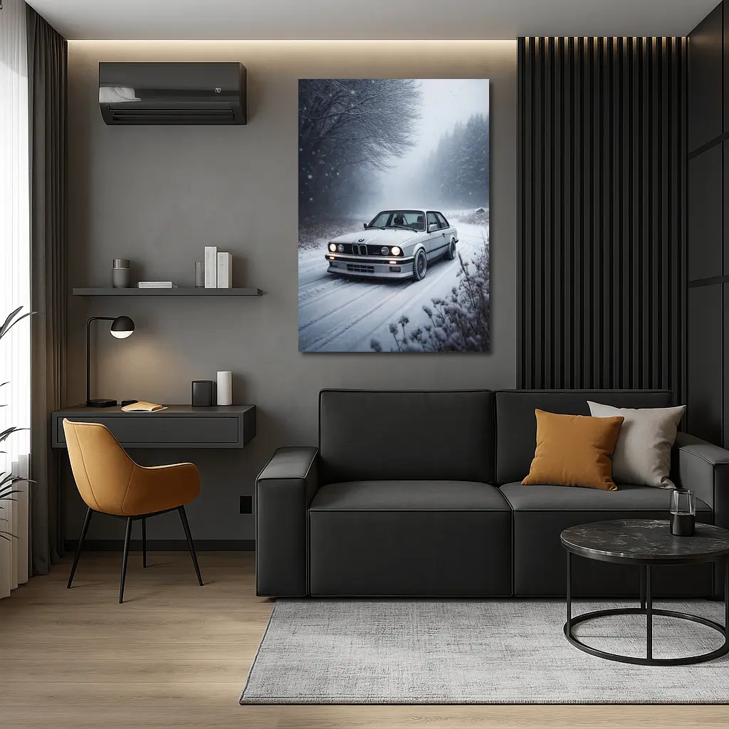 BMW E30 3 Series Snow Winter Road – Wall Art