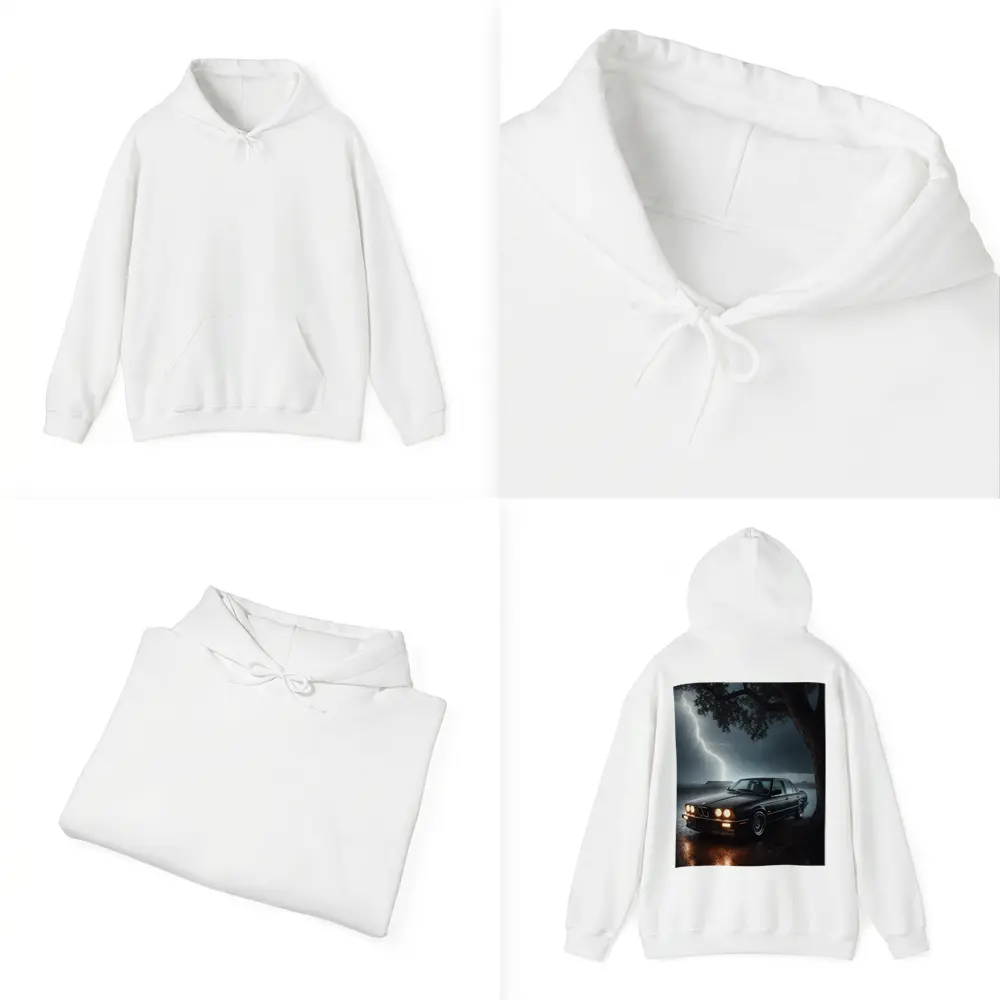 BMW E30 Parked In Stormy Night Rain – Hoodies