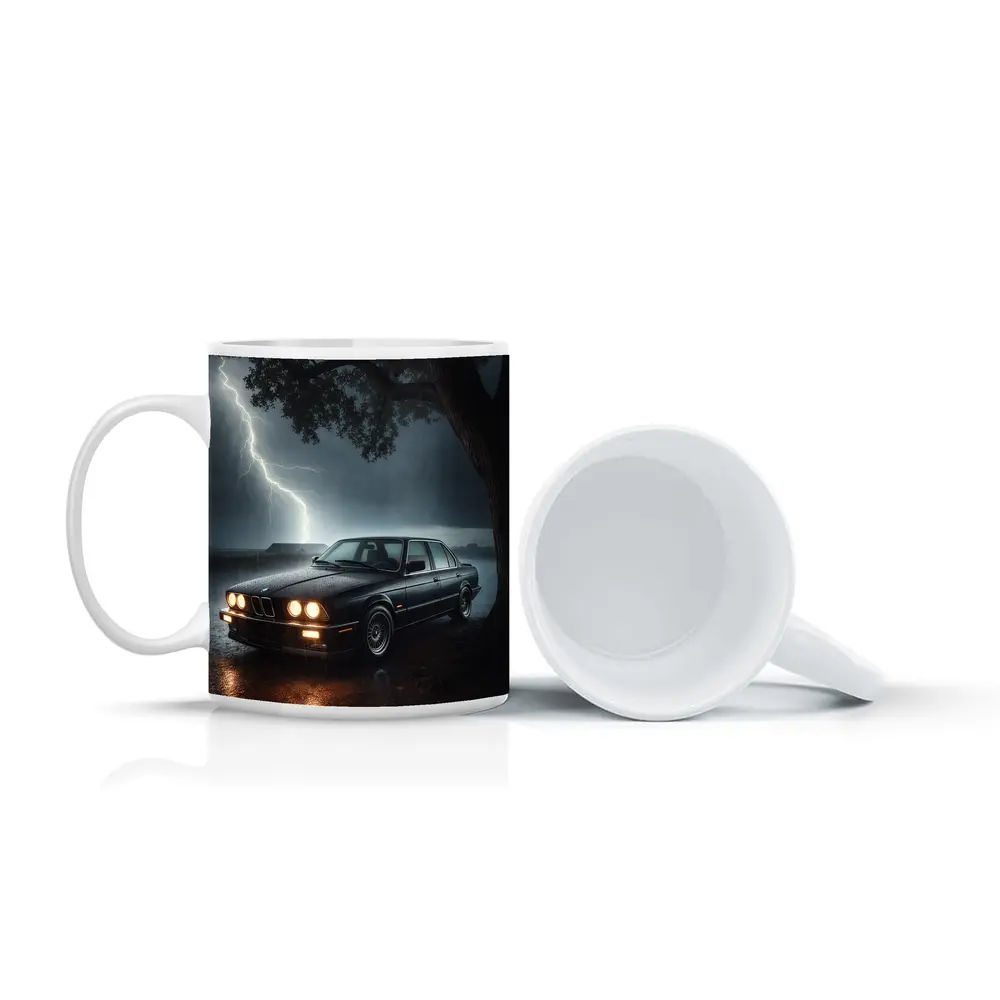 BMW E30 Parked In Stormy Night Rain – Mugs