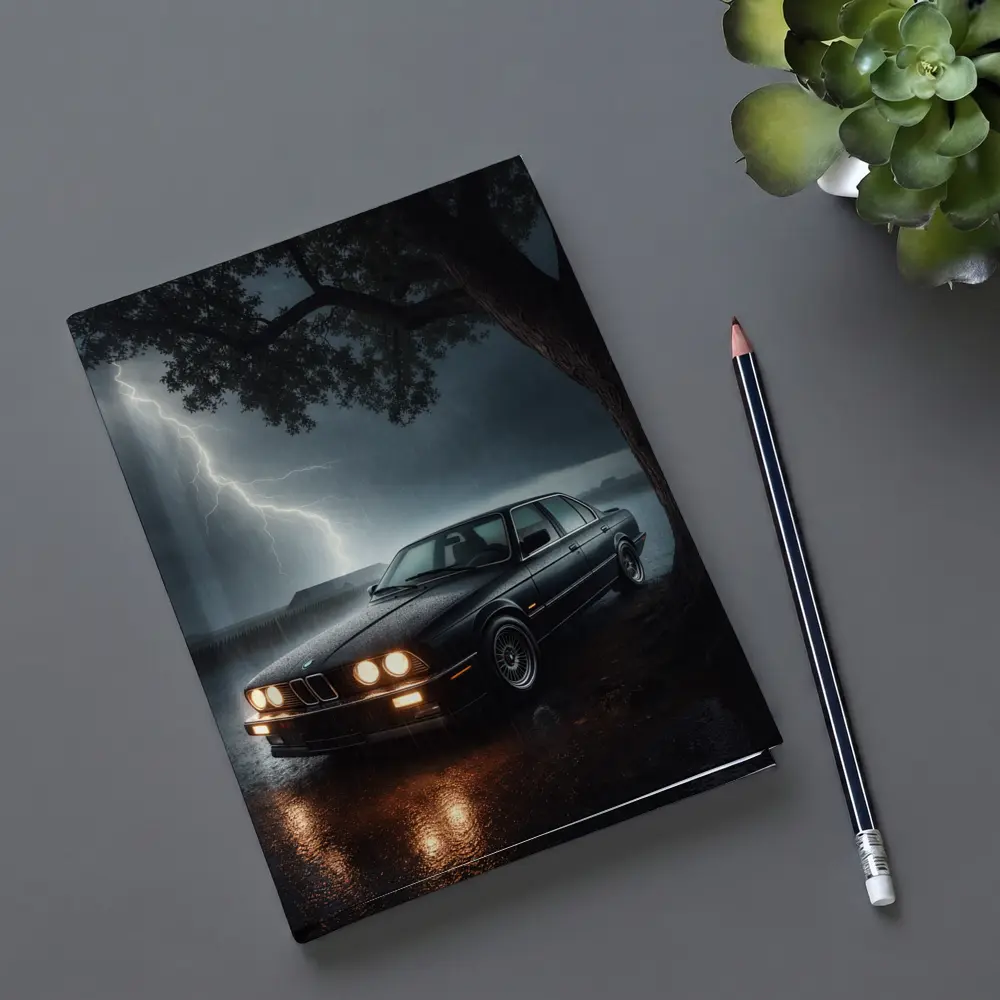 BMW E30 Parked In Stormy Night Rain – Notebooks