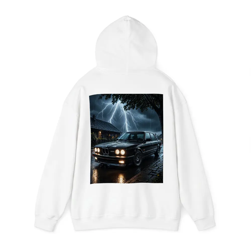BMW E30 Sedan In Stormy Night Rain – Hoodies