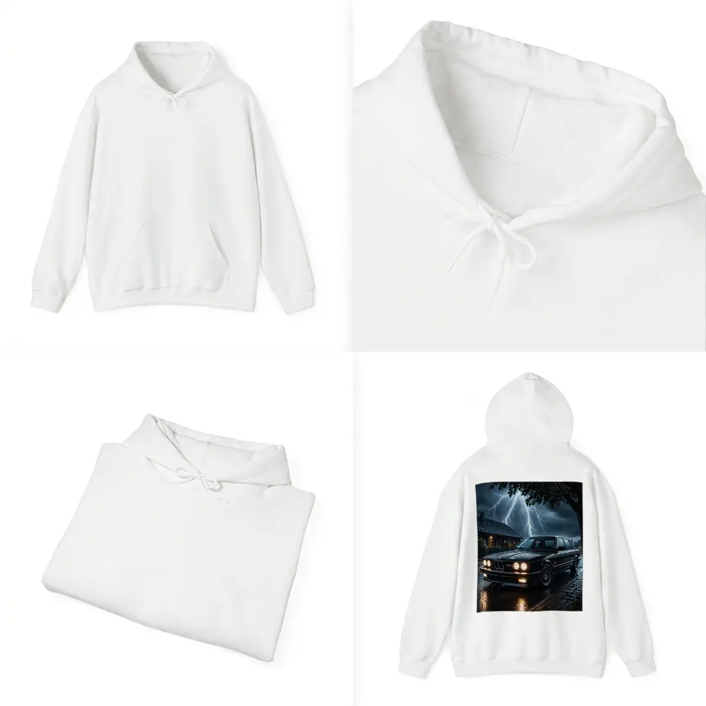 BMW E30 Sedan In Stormy Night Rain – Hoodies
