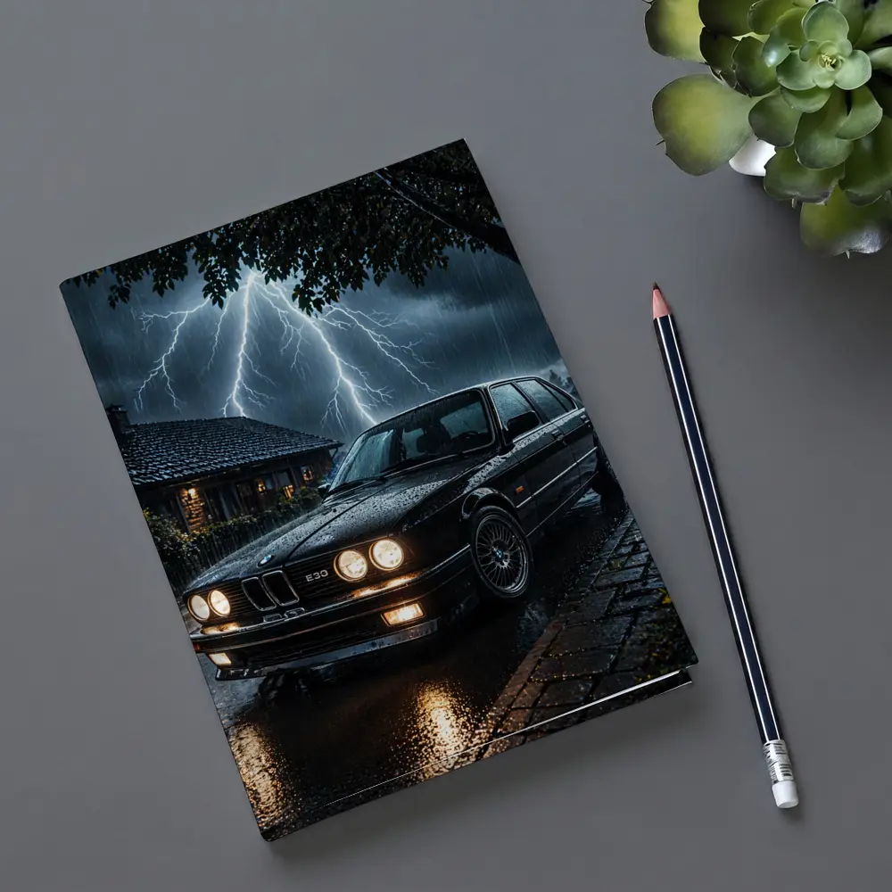 BMW E30 Sedan In Stormy Night Rain – Notebooks
