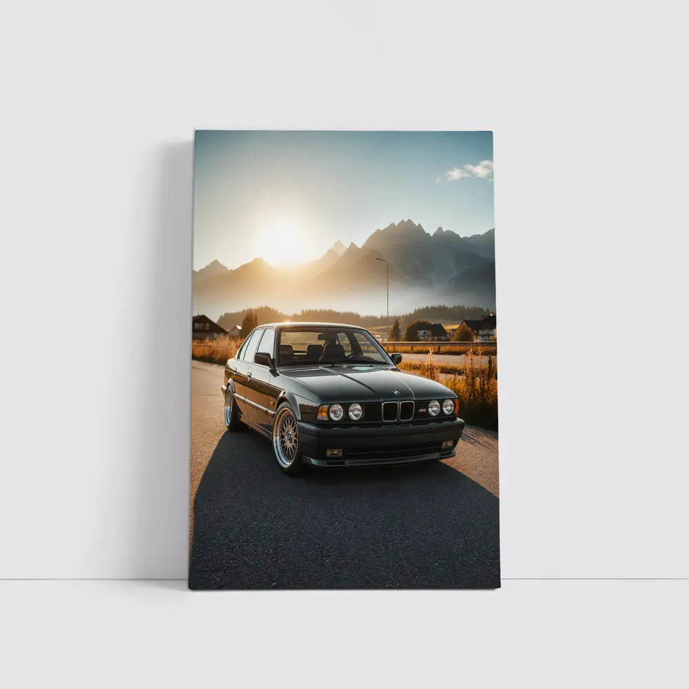 BMW M5 E34 Black Mountain Sunset Road – Wall Art