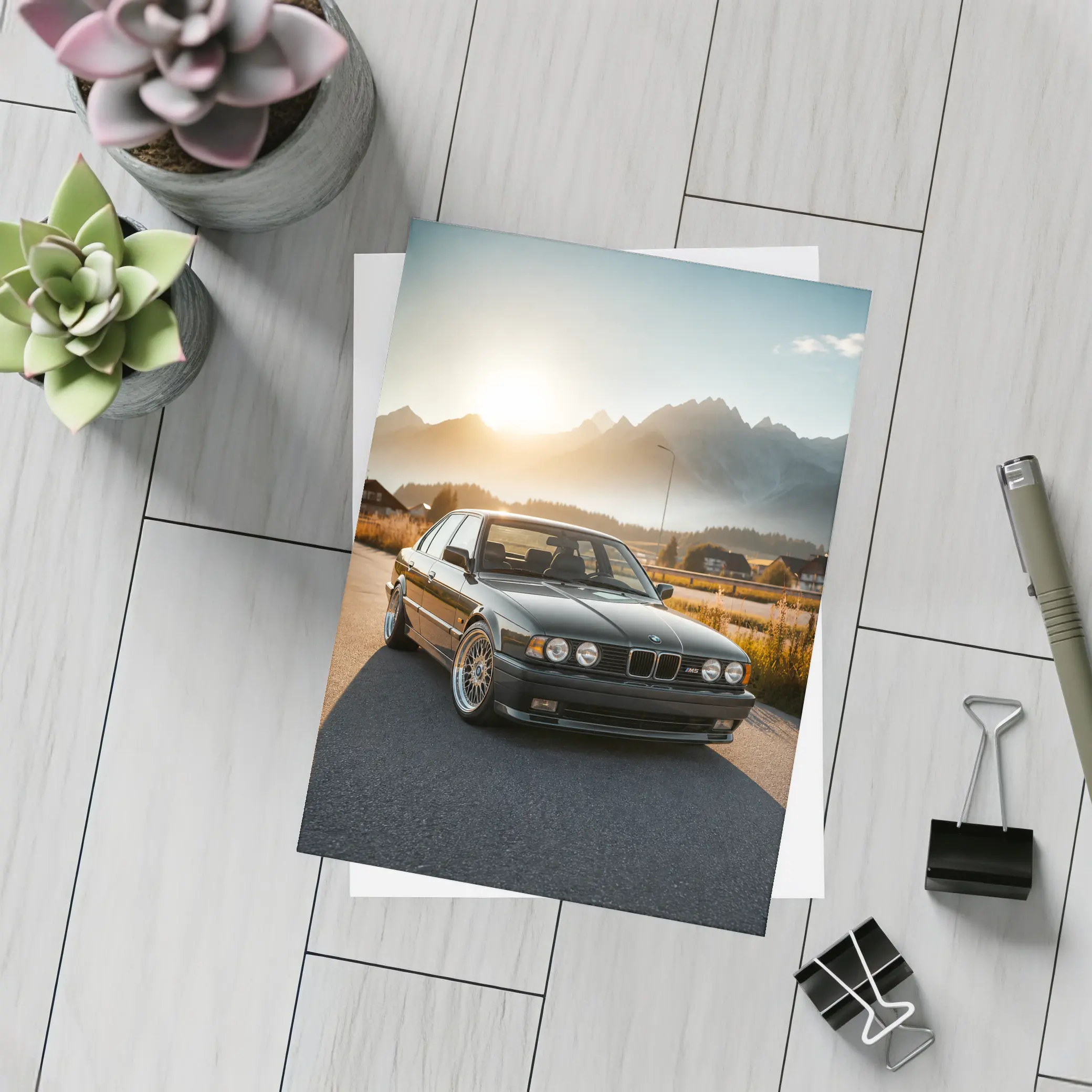 BMW M5 E34 Black Mountain Sunset Road – Postcards