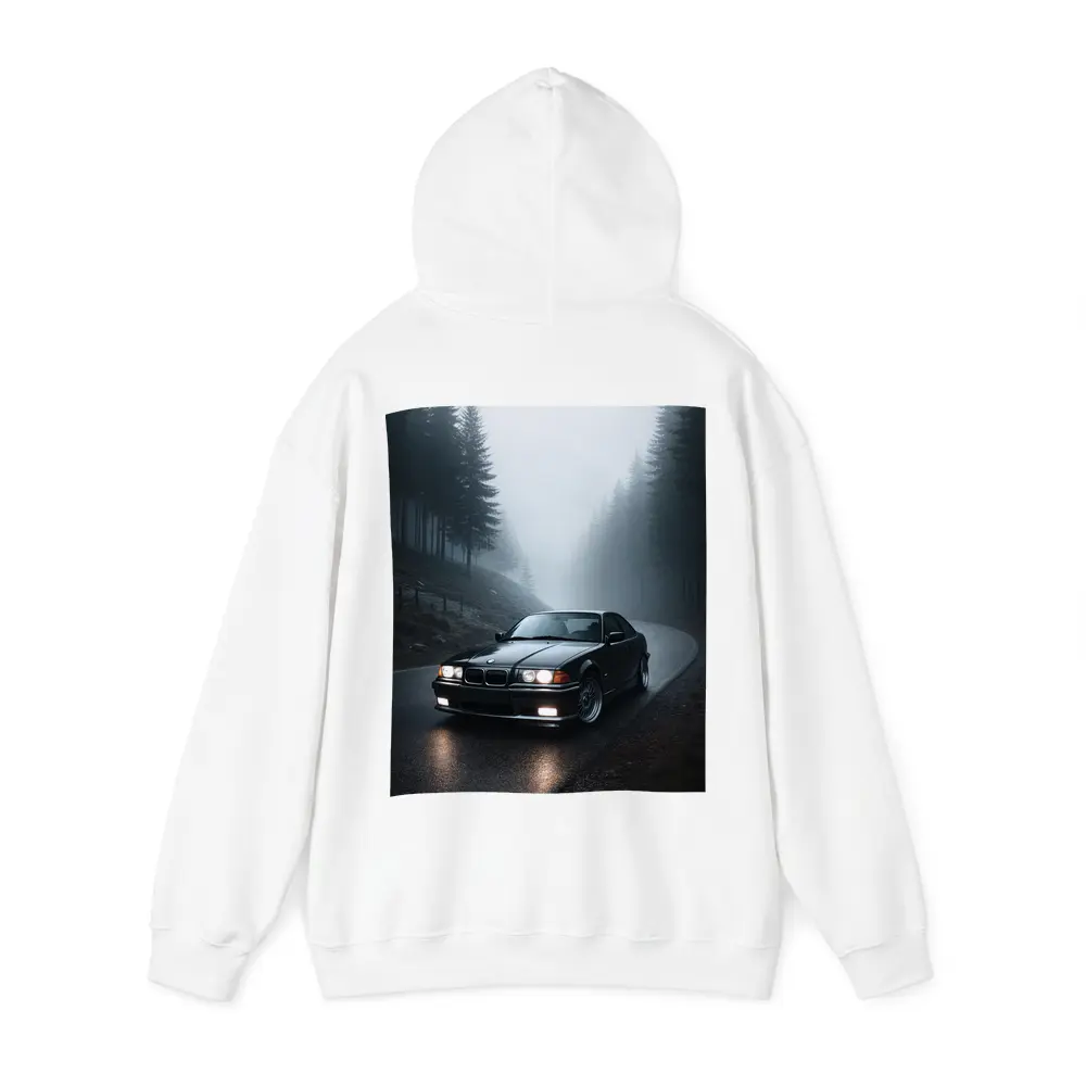 BMW E36 M3 Black Foggy Forest Road – Hoodies
