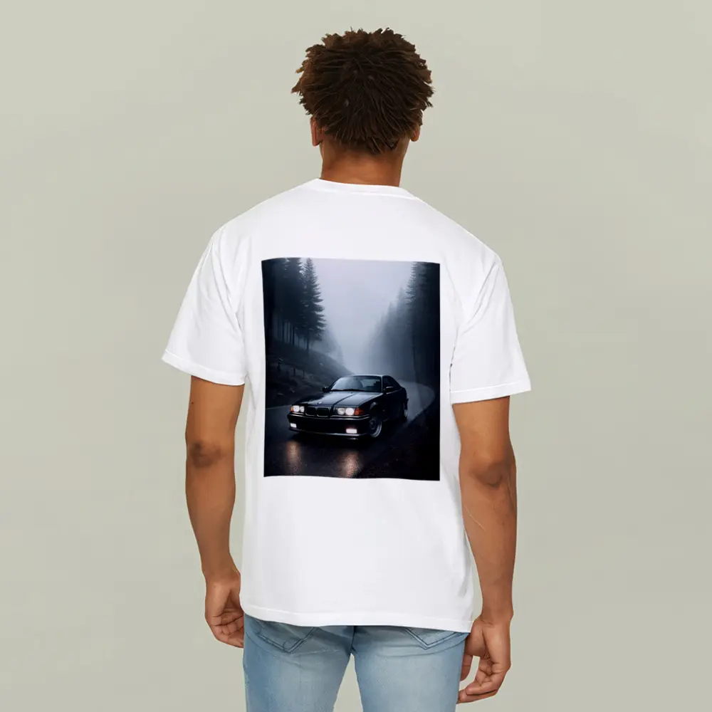 BMW E36 M3 Black Foggy Forest Road – T-Shirts