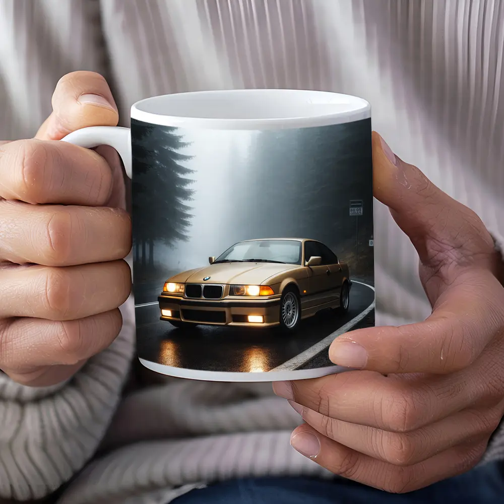 BMW E36 3 Series Foggy Forest Road – Mugs