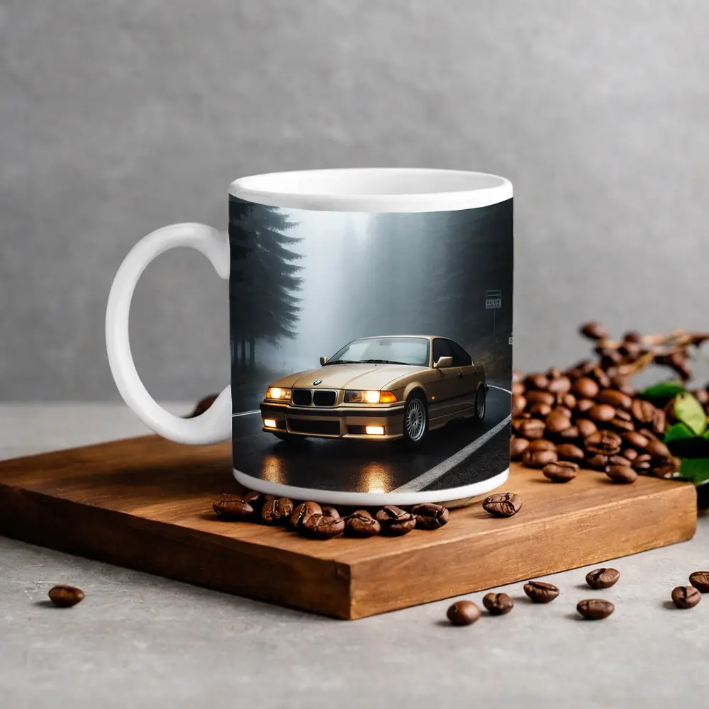 BMW E36 3 Series Foggy Forest Road – Mugs