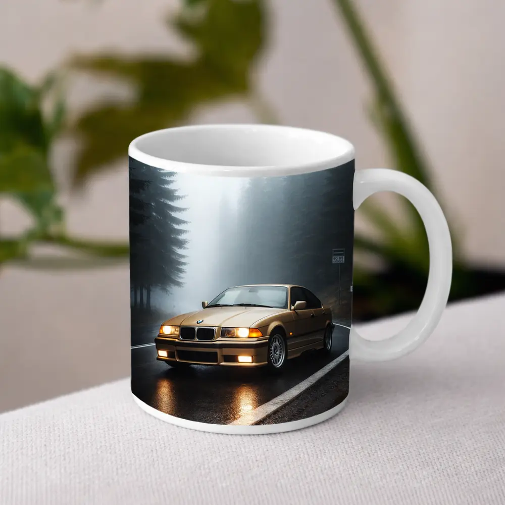BMW E36 3 Series Foggy Forest Road – Mugs