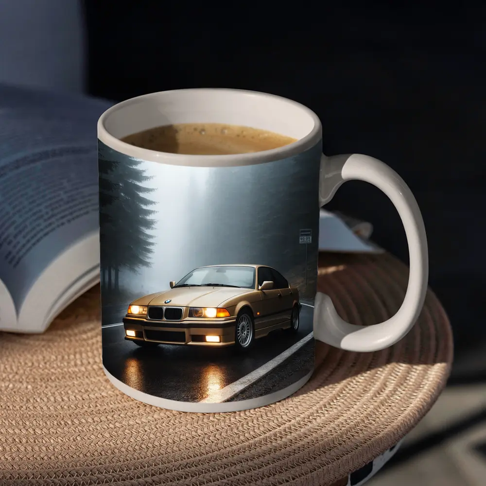BMW E36 3 Series Foggy Forest Road – Mugs