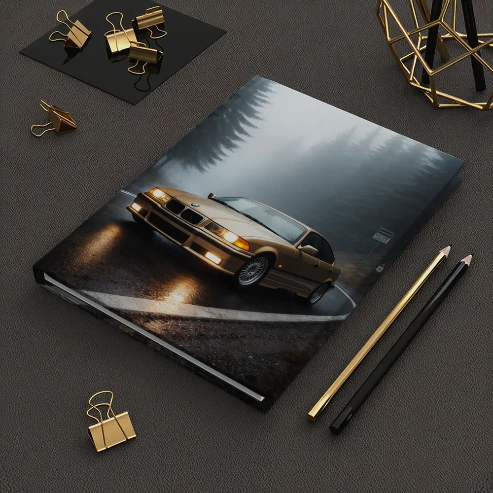 BMW E36 3 Series Foggy Forest Road – Notebooks