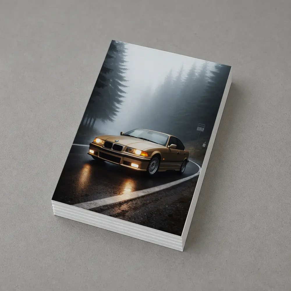 BMW E36 3 Series Foggy Forest Road – Postcards