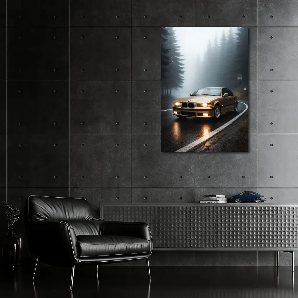 BMW E36 3 Series Foggy Forest Road – Wall Art