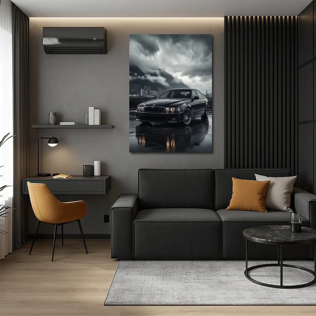 BMW E39 M5 Rainy City Dark Skies – Wall Art