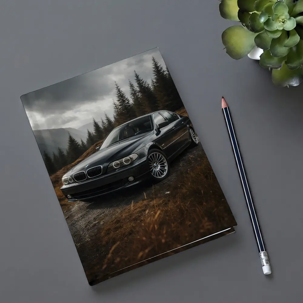 BMW 7 Series Black Sedan Mountain Forest – Notebooks