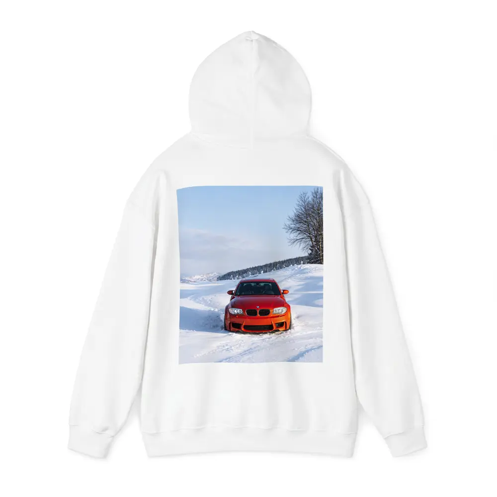 BMW M1 Orange Car In Snow – Hoodies