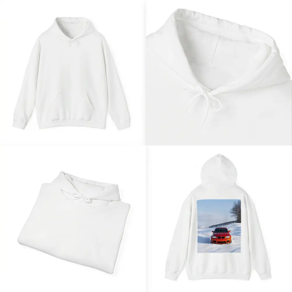 BMW M1 Orange Car In Snow – Hoodies