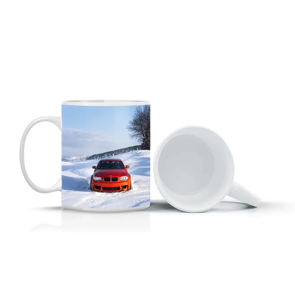 BMW M1 Orange Car In Snow – Mugs