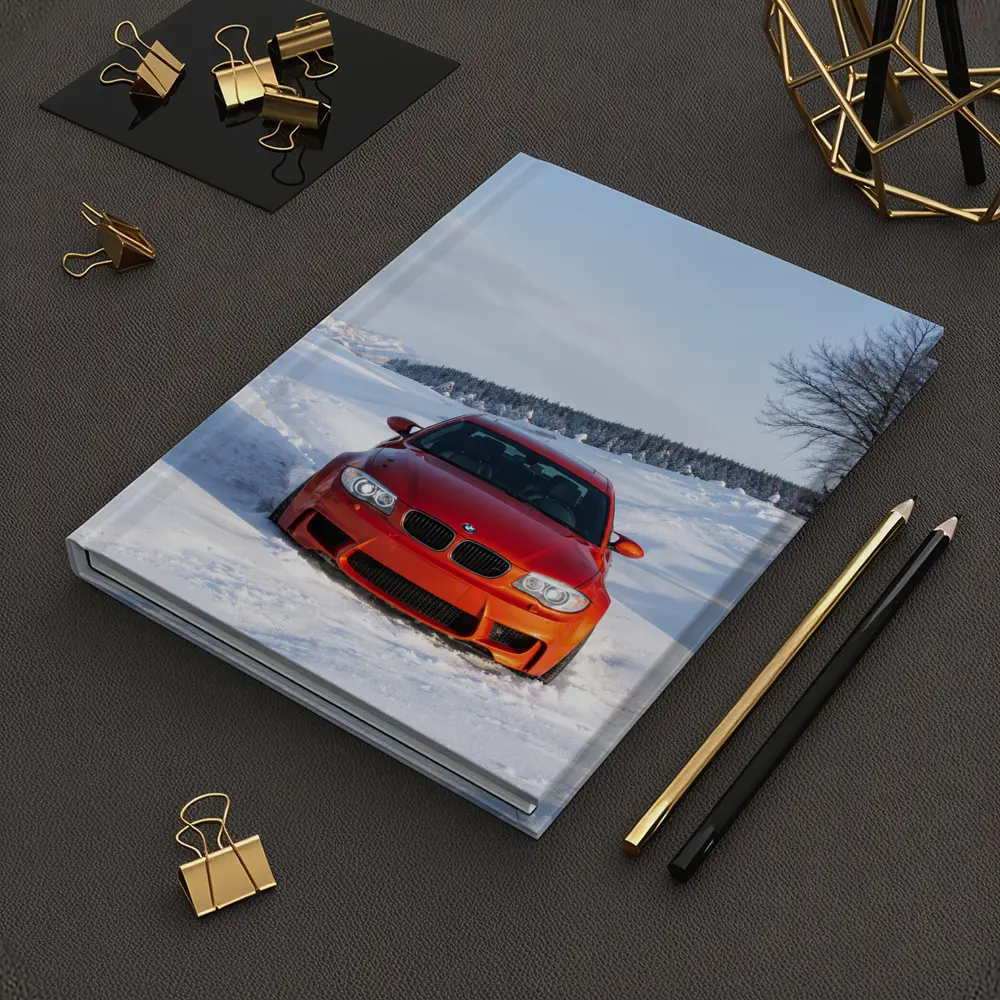 BMW M1 Orange Car In Snow – Notebooks
