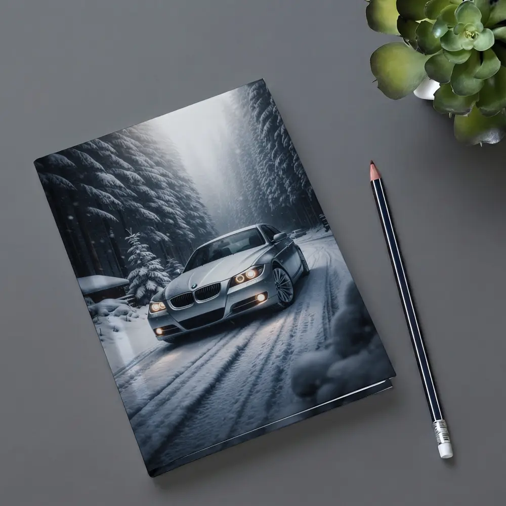 BMW Three Series Driving Snowy Forest Road – Notebooks