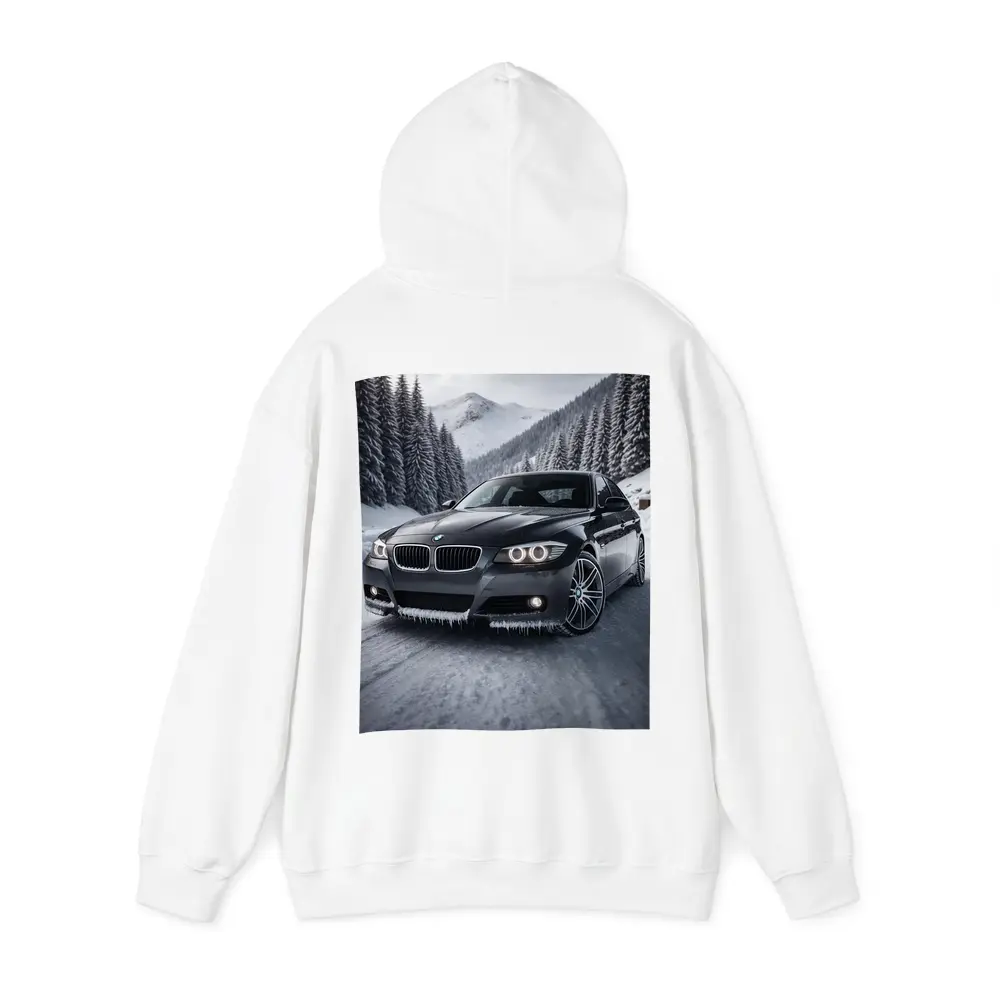 BMW Three Series Sedan Snowy Mountain Road – Hoodies