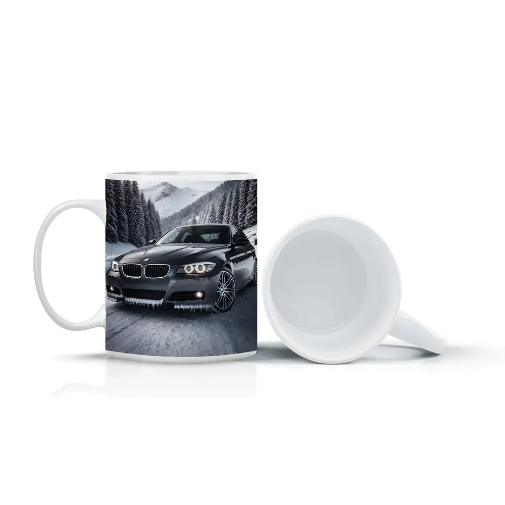 BMW Three Series Sedan Snowy Mountain Road – Mugs