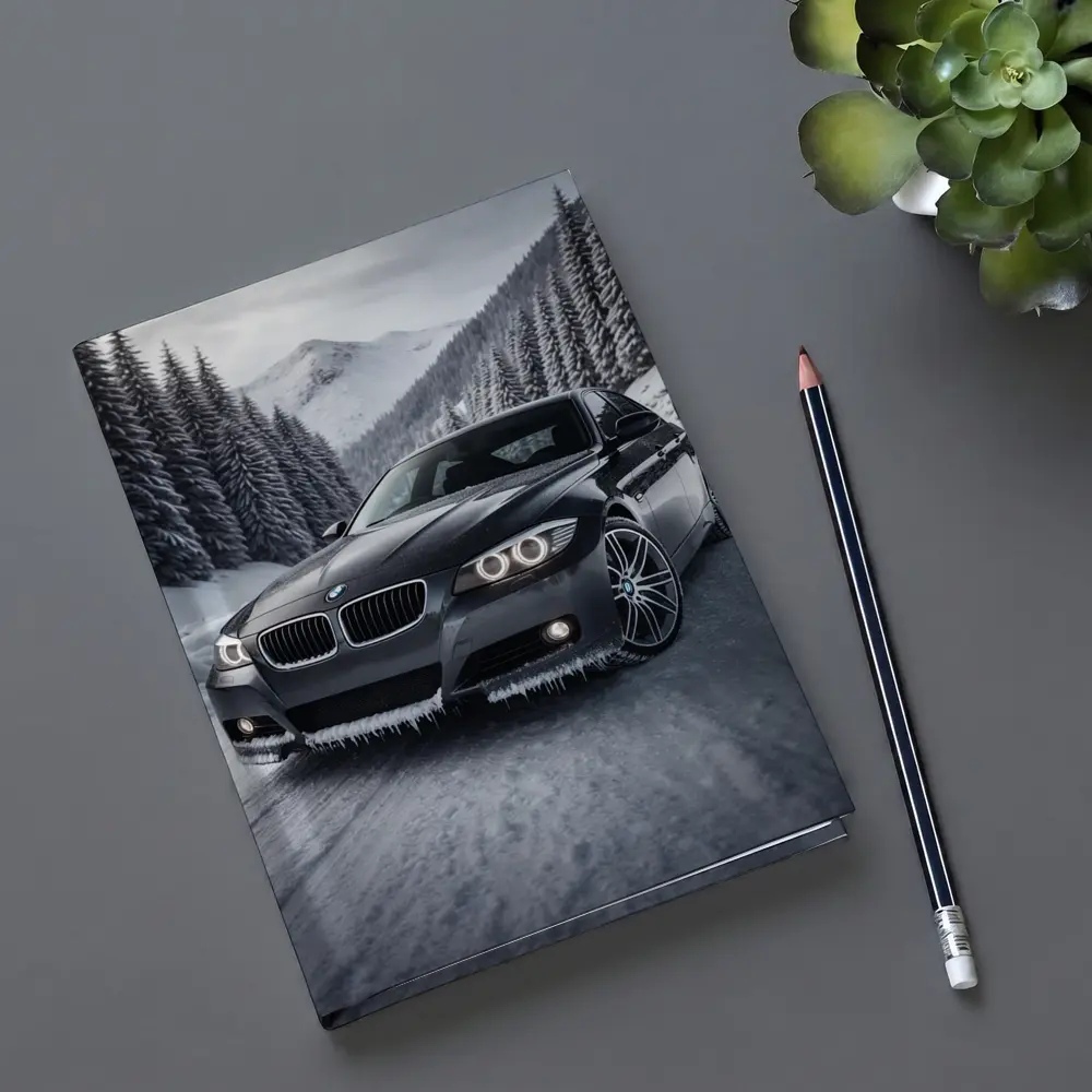BMW Three Series Sedan Snowy Mountain Road – Notebooks