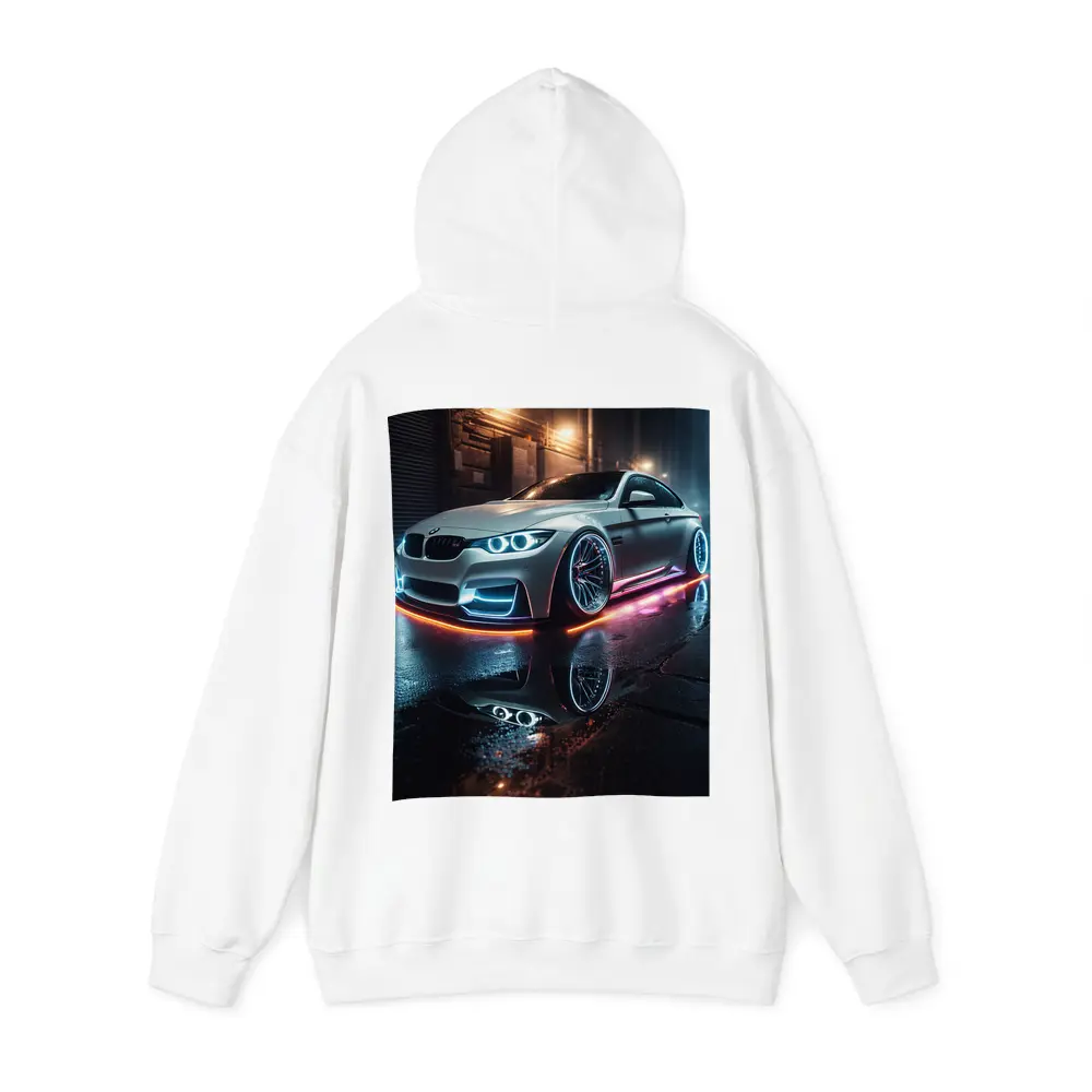 BMW M3 Neon Glow Wet Street Night – Hoodies