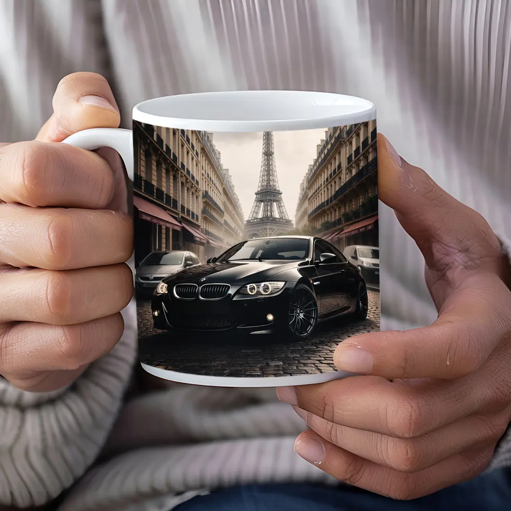 BMW E92 Black Coupe Paris Eiffel Tower – Mugs