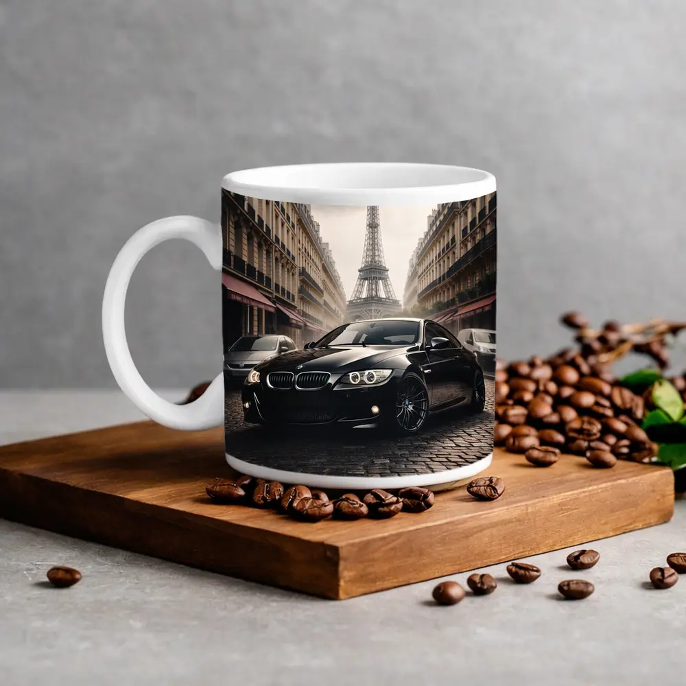 BMW E92 Black Coupe Paris Eiffel Tower – Mugs