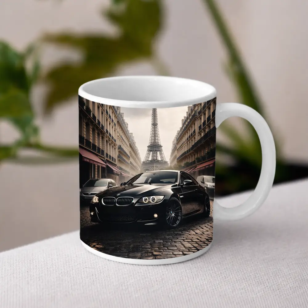 BMW E92 Black Coupe Paris Eiffel Tower – Mugs