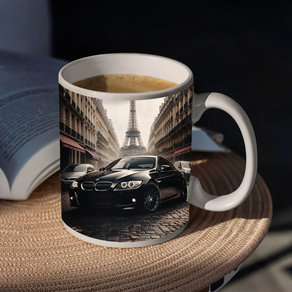 BMW E92 Black Coupe Paris Eiffel Tower – Mugs