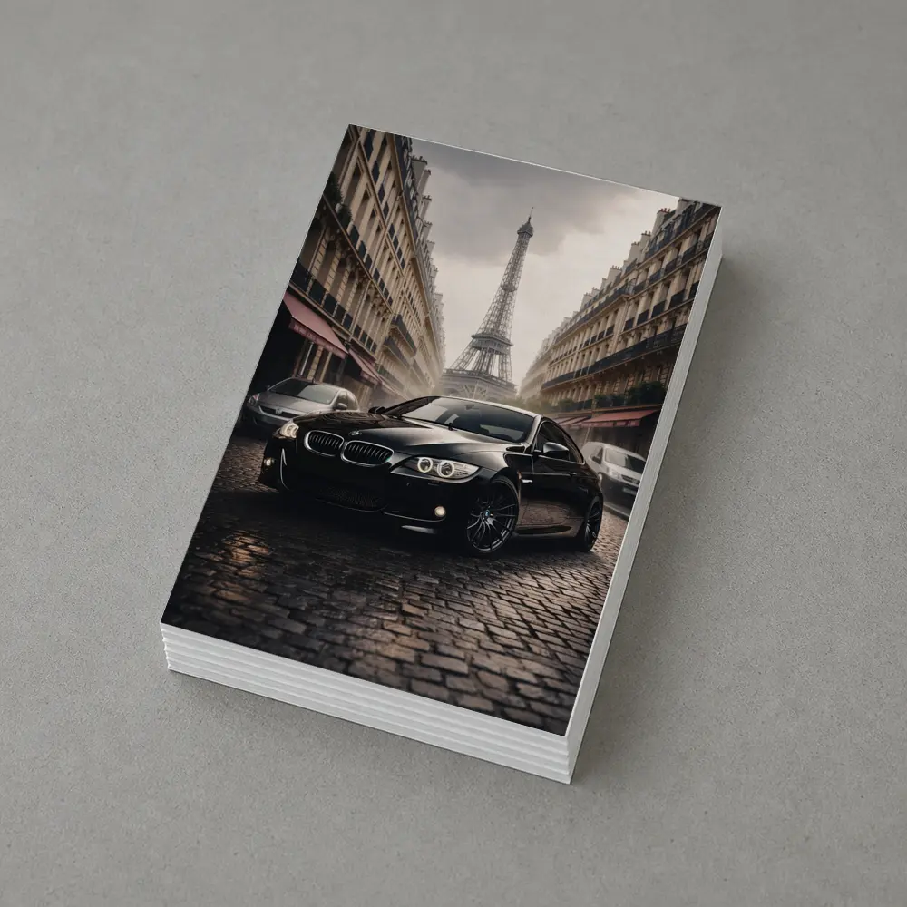 BMW E92 Black Coupe Paris Eiffel Tower – Postcards