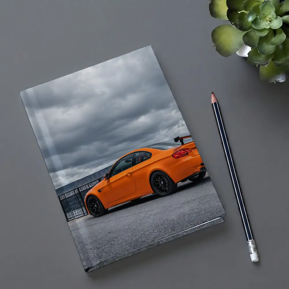 BMW M3 GTS Orange Coupe Cloudy Sky – Notebooks