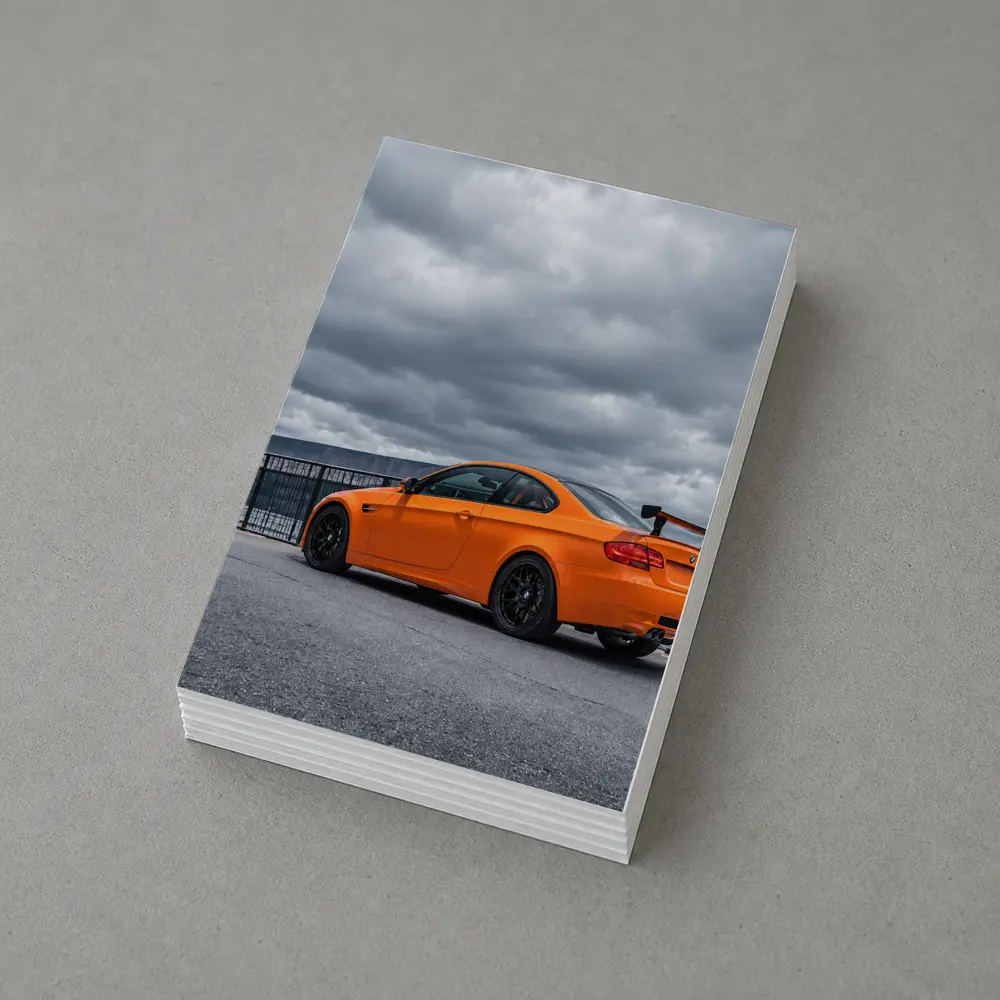 BMW M3 GTS Orange Coupe Cloudy Sky – Postcards