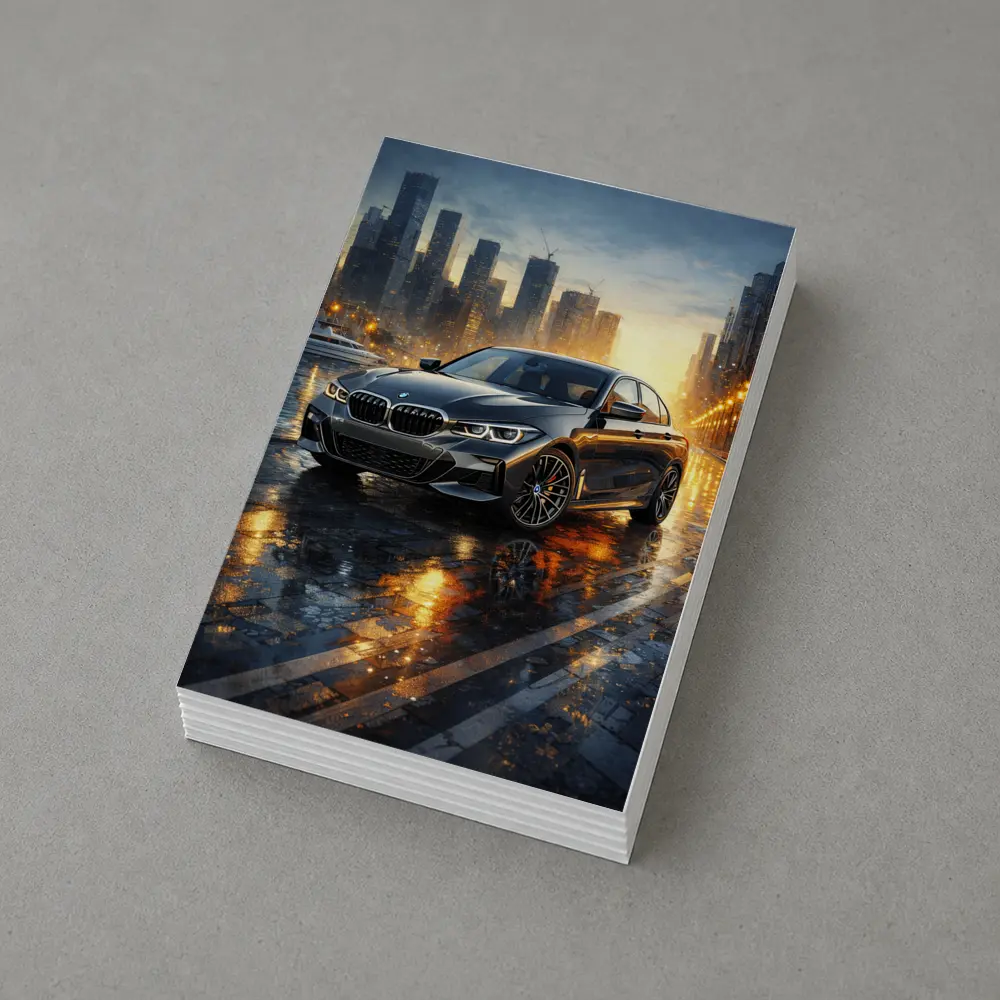 BMW 3 Series Sedan Rainy City Night – Postcards