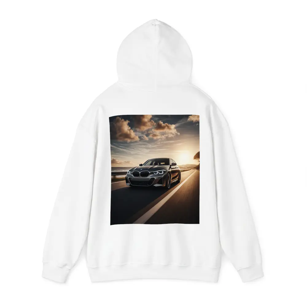 BMW One Series Driving Coastal Road Sunset – Hoodies