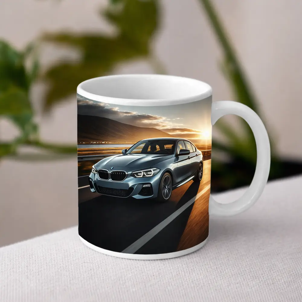 BMW 1 Series Driving at Golden Sunset – Mugs