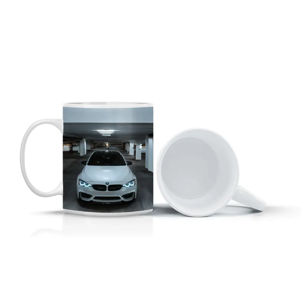 BMW M3 White Parking Garage Front View – Mugs