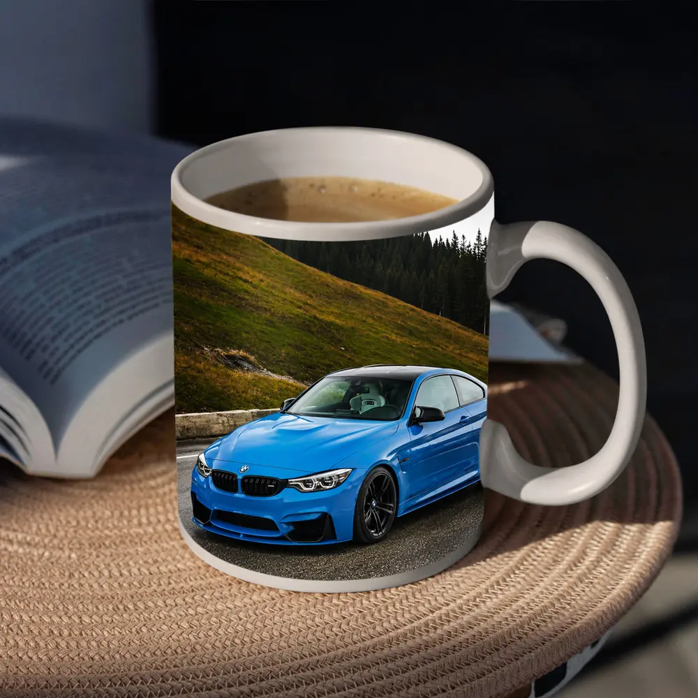 BMW M4 Blue Coupe Mountain Road – Mugs