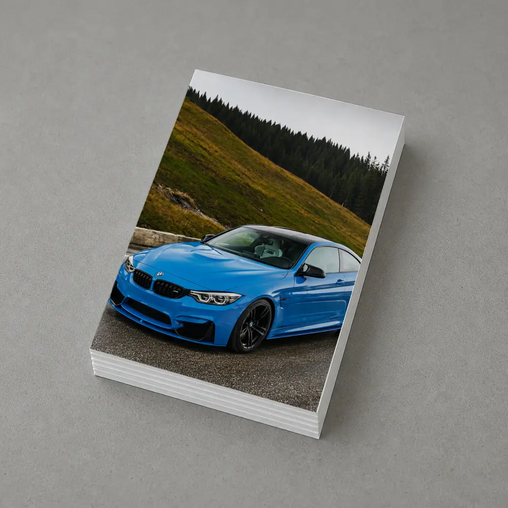 BMW M4 Blue Coupe Mountain Road – Postcards