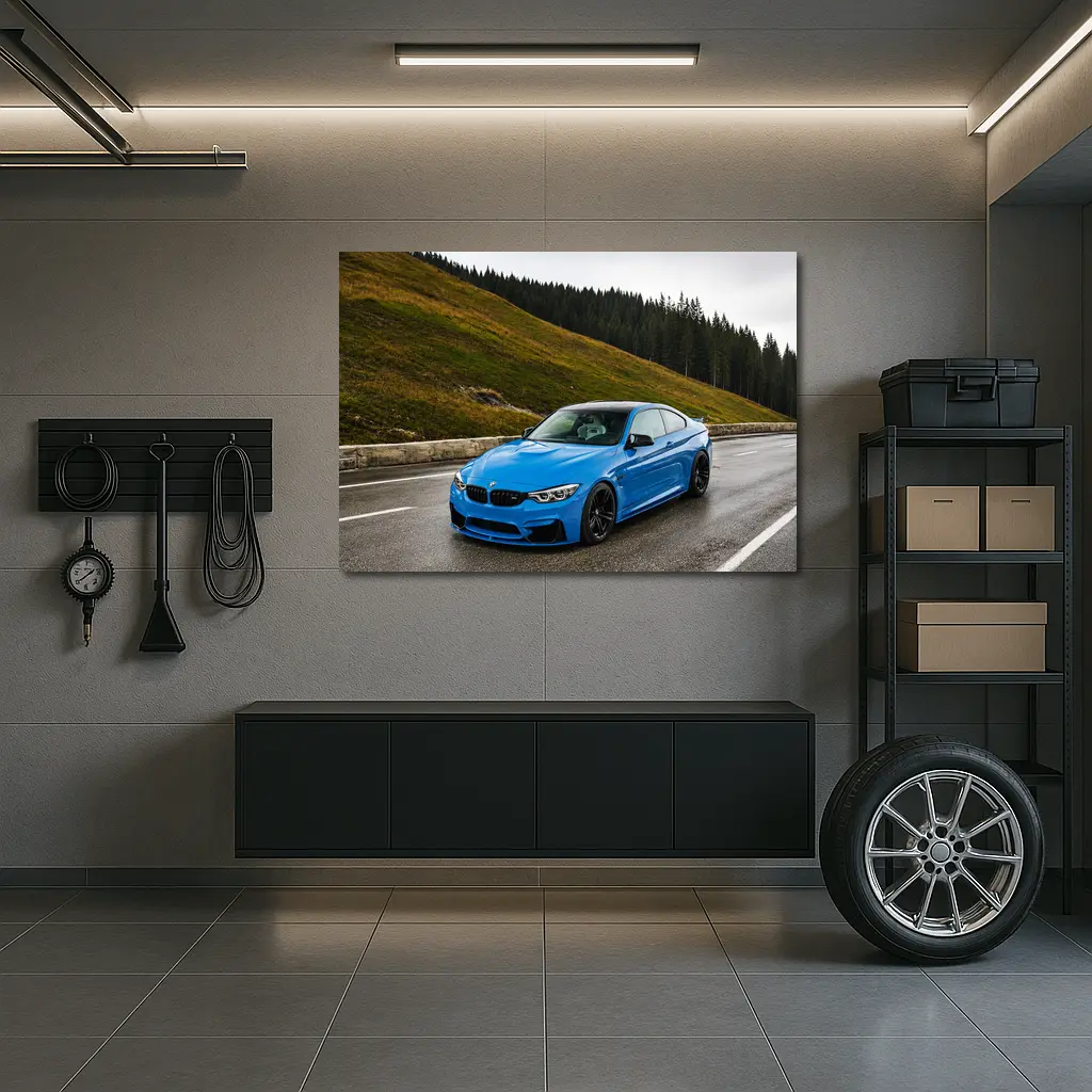 BMW M4 Blue Coupe Mountain Road – Wall Art