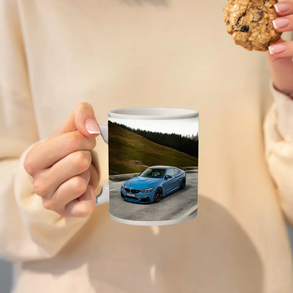BMW M4 Blue Coupe Mountain Road – Mugs